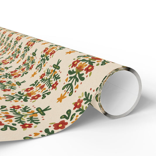 Floral Wrapping Paper, Artisan Gift Wrap, Eco-Friendly Packaging, Birthday Wrap, Holiday Gift Wrap, Vintage Pattern