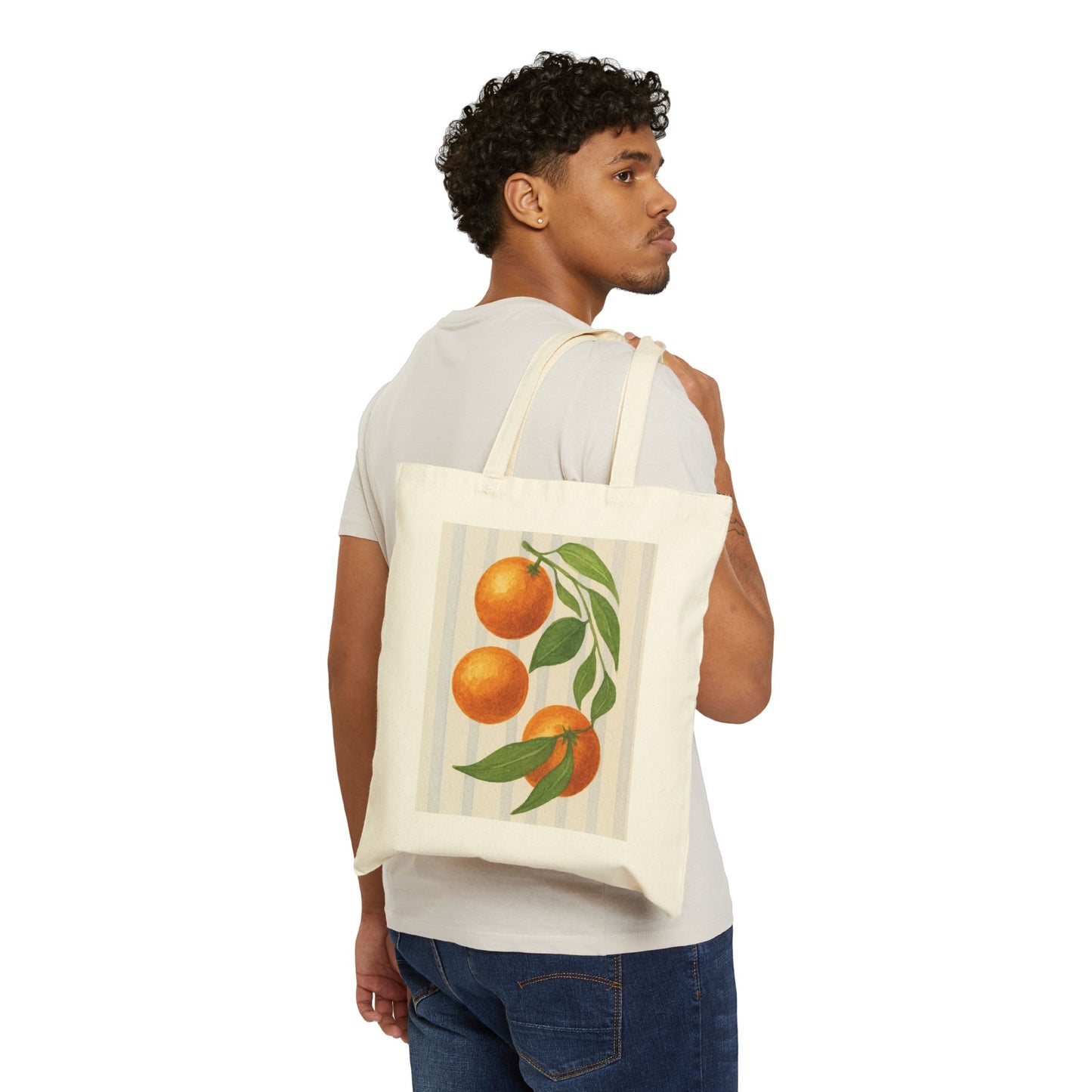 Citrus Blossom Canvas Tote Bag, Eco-Friendly Shopper, Beach Bag, Gift for Her, Reusable Grocery Tote, Summer Accessory