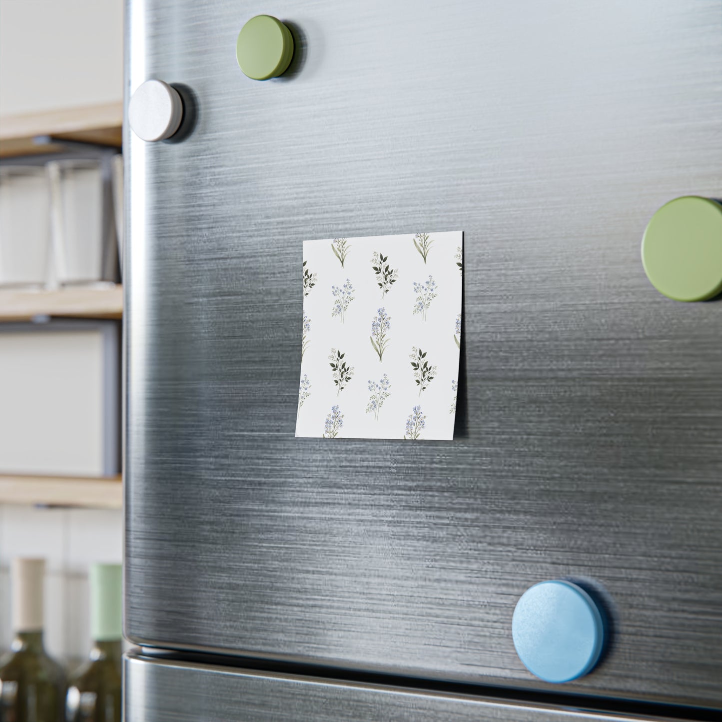 Floral Sprig Post-it Note Pads — Petite Blue Wildflower Sticky Notes