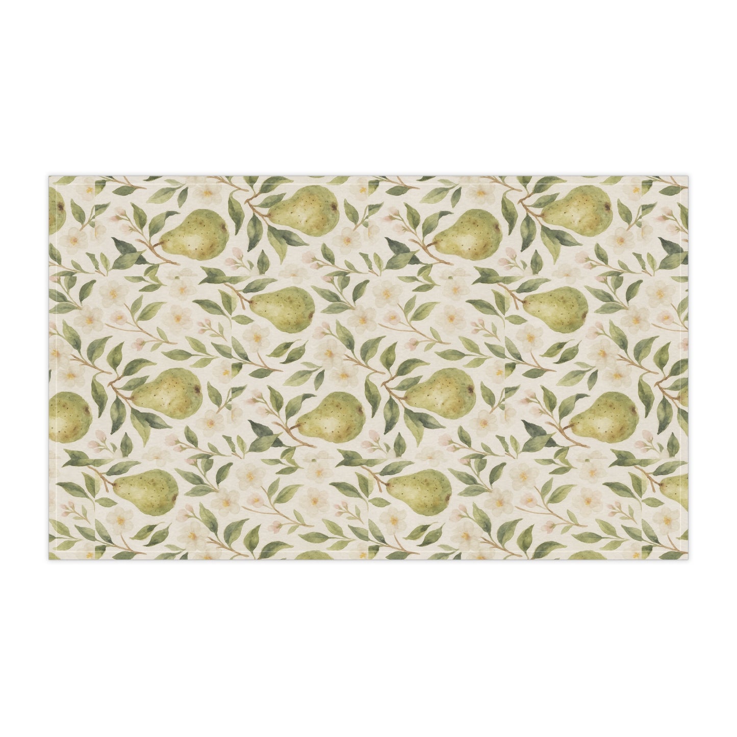 Elegant Pear Print Tea Towels, Kitchen Decor, Cotton and Poly Towels, Gift for Home Chefs, Botanical Kitchen Accessories