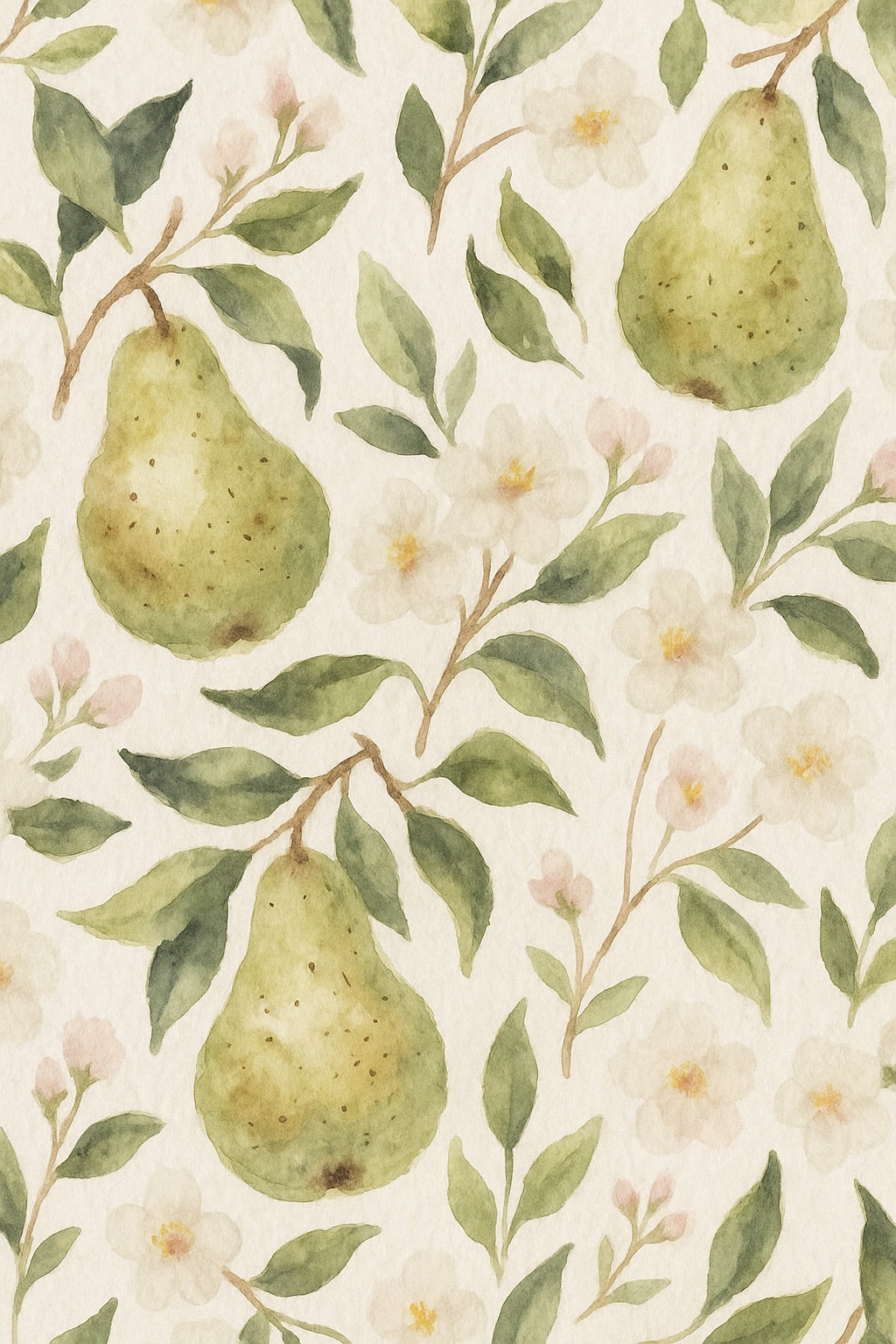 Soft Pear and Blossom Flat Card Set – Pack of 5