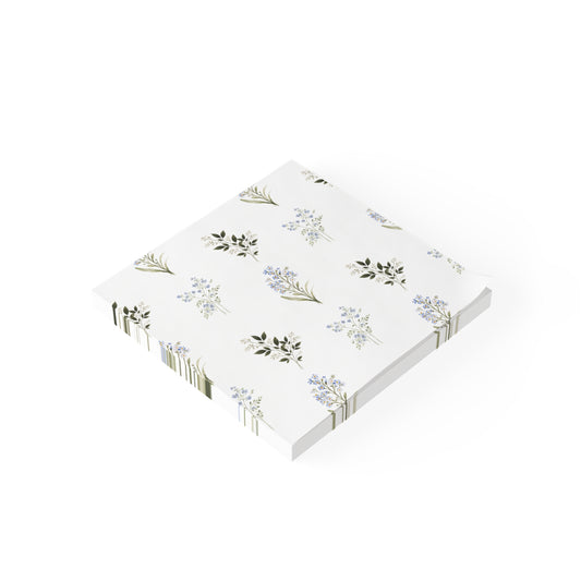 Floral Sprig Post-it Note Pads — Petite Blue Wildflower Sticky Notes