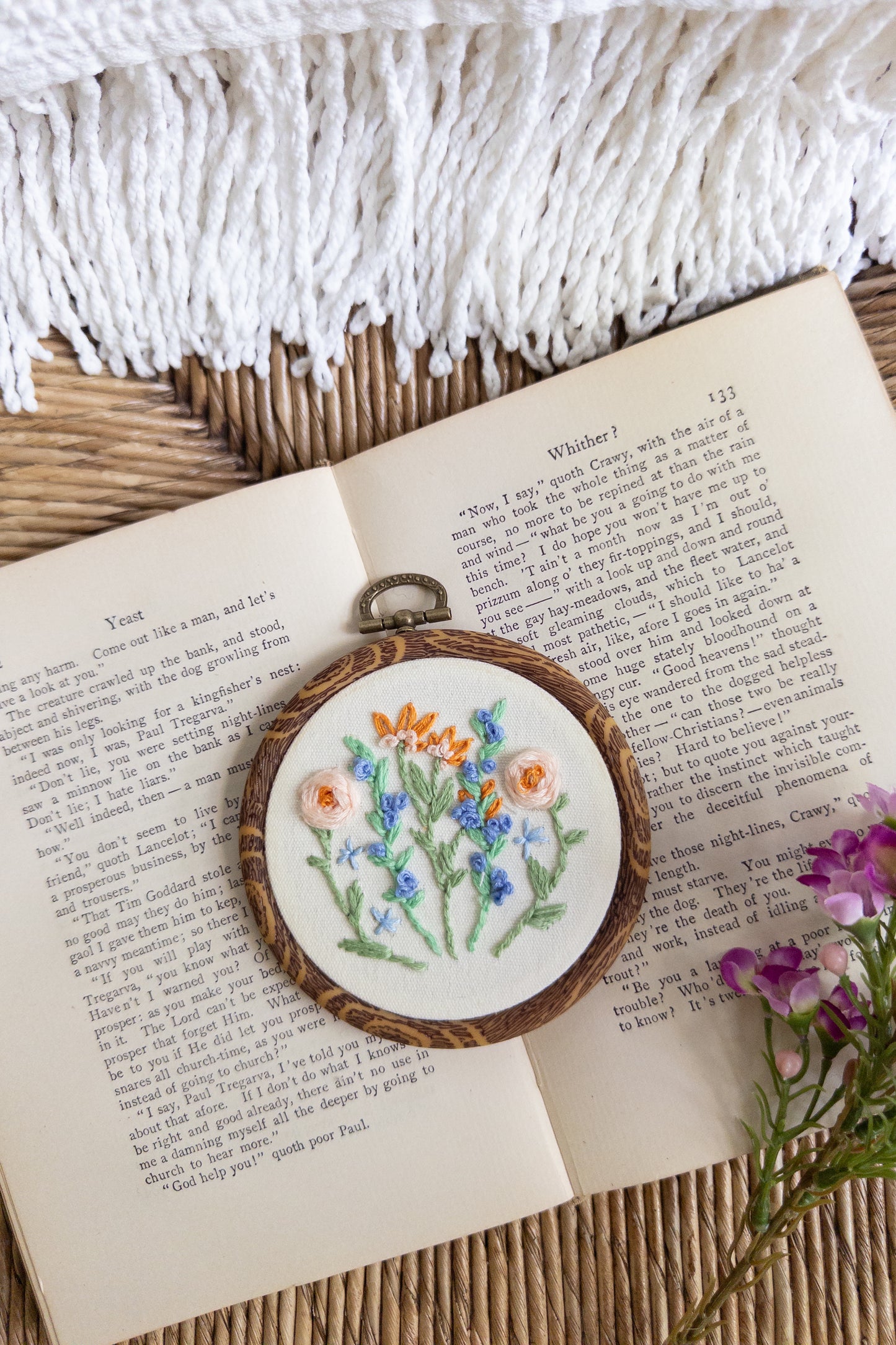 Wildflower Garden Embroidery Hoop Art – 3 Inch Original