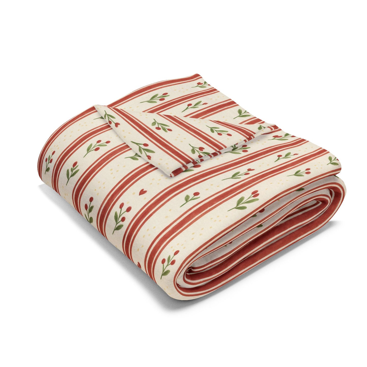 Cozy Arctic Fleece Blanket – Floral Stripe Design
