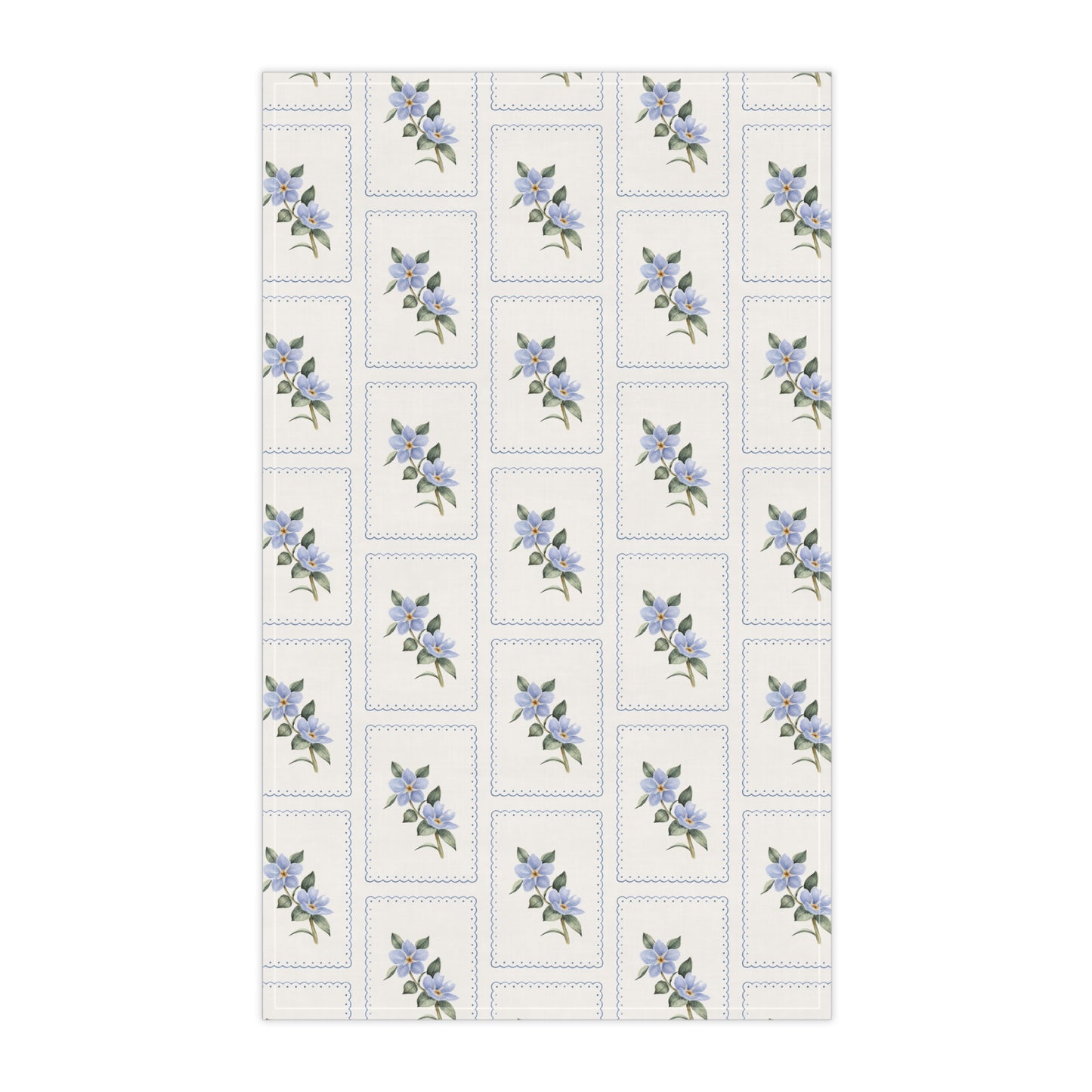 Blue Floral Patchwork Tea Towel — Cottage Kitchen Linen