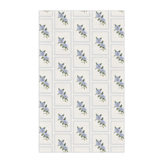 Blue Floral Patchwork Tea Towel — Cottage Kitchen Linen
