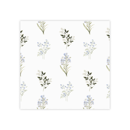 Floral Sprig Post-it Note Pads — Petite Blue Wildflower Sticky Notes