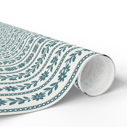 Festive Wrapping Paper Roll, Eco-Friendly Gift Wrap, Vintage Floral Design, Holiday, Birthday, Celebration, Sustainable Packaging