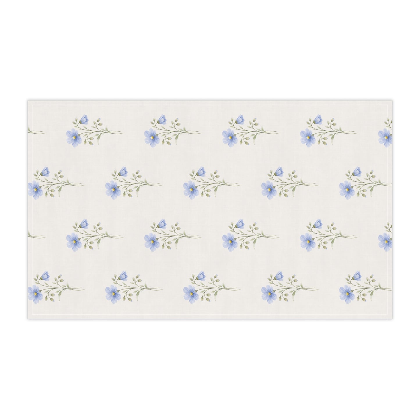 Floral Tea Towel — Blue Wildflower Cotton Kitchen Towel
