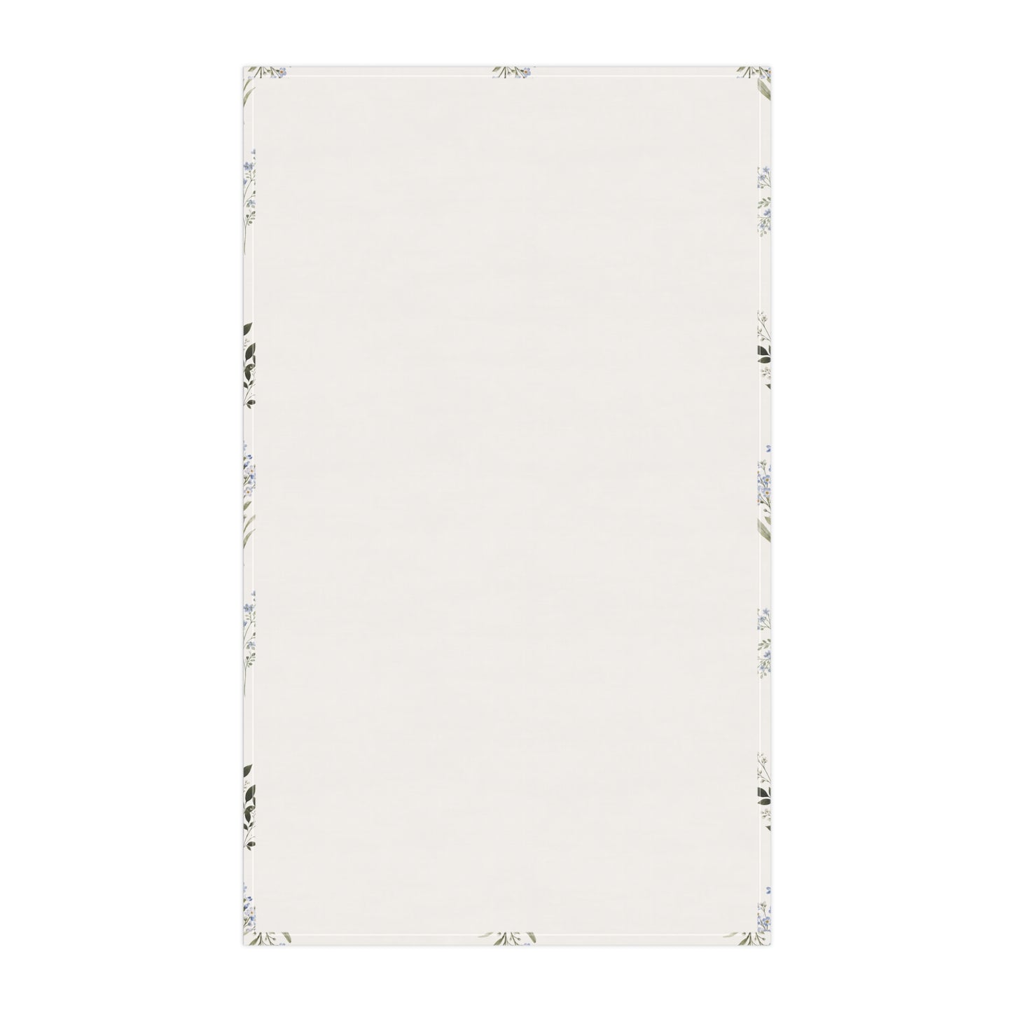 Floral Sprig Cotton Tea Towel — Pale Blue Wildflower Kitchen Towel