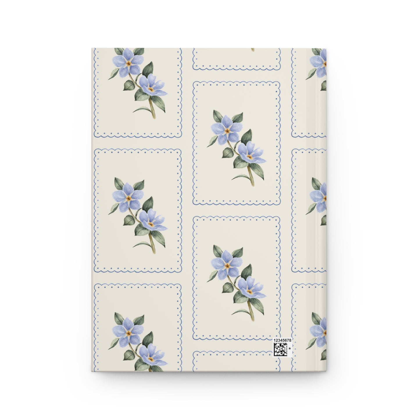 Floral Patchwork Hardcover Journal — Blue Vintage Wildflower Notebook