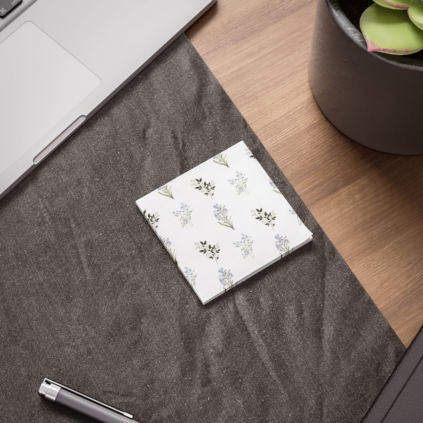 Floral Sprig Post-it Note Pads — Petite Blue Wildflower Sticky Notes