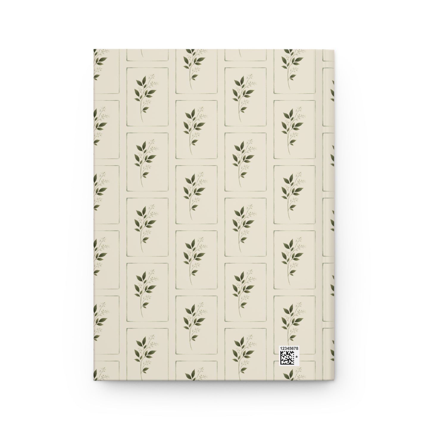 Botanical Pattern Hardcover Journal — Minimal Leaf Notebook for Notes & Daily Planning