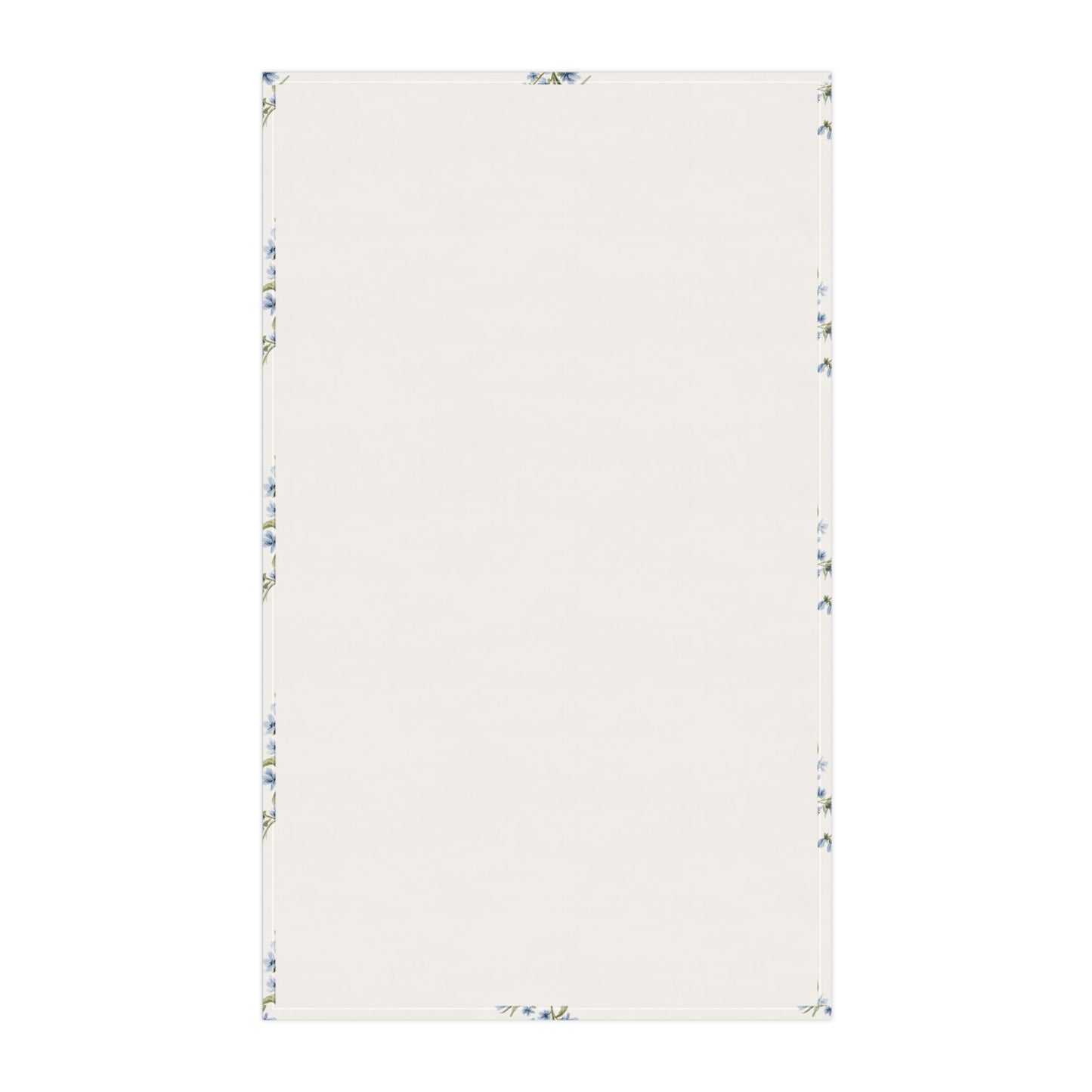 Blue Floral Tea Towel — Cottage Kitchen Cotton Tea Towel, Delicate Forget-Me-Not Pattern