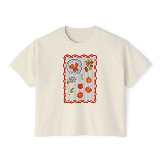 Summer Vibes  Print Women's Boxy Tee, Casual Summer Top, Floral Graphic Tee, Trendy Gift for Her, Everyday Wear