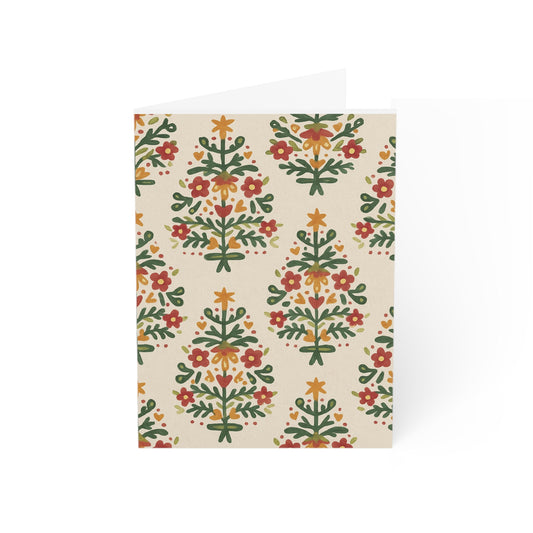 Festive Greeting Cards Set for Holidays, Floral Holiday Cards, Christmas Cards, Handmade Cards, Seasonal Greeting Card Collection