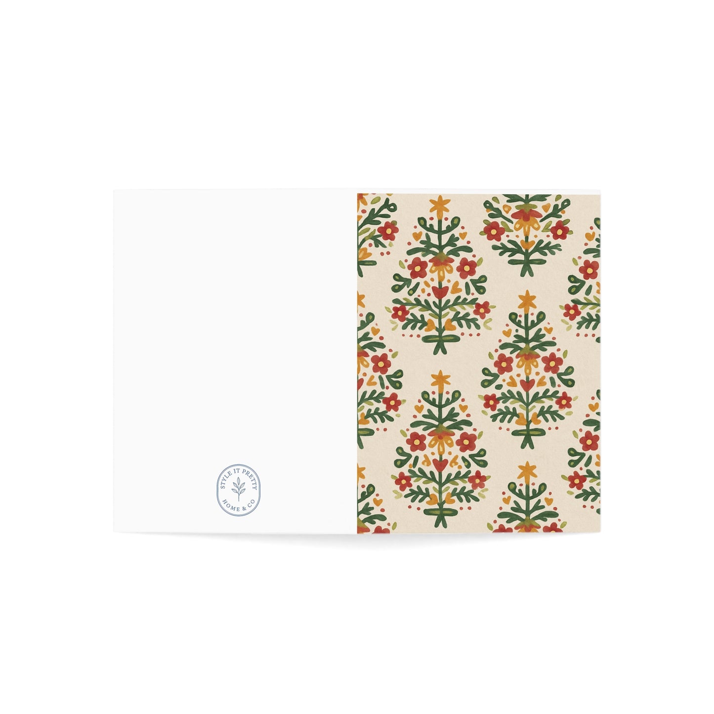 Festive Greeting Cards Set for Holidays, Floral Holiday Cards, Christmas Cards, Handmade Cards, Seasonal Greeting Card Collection