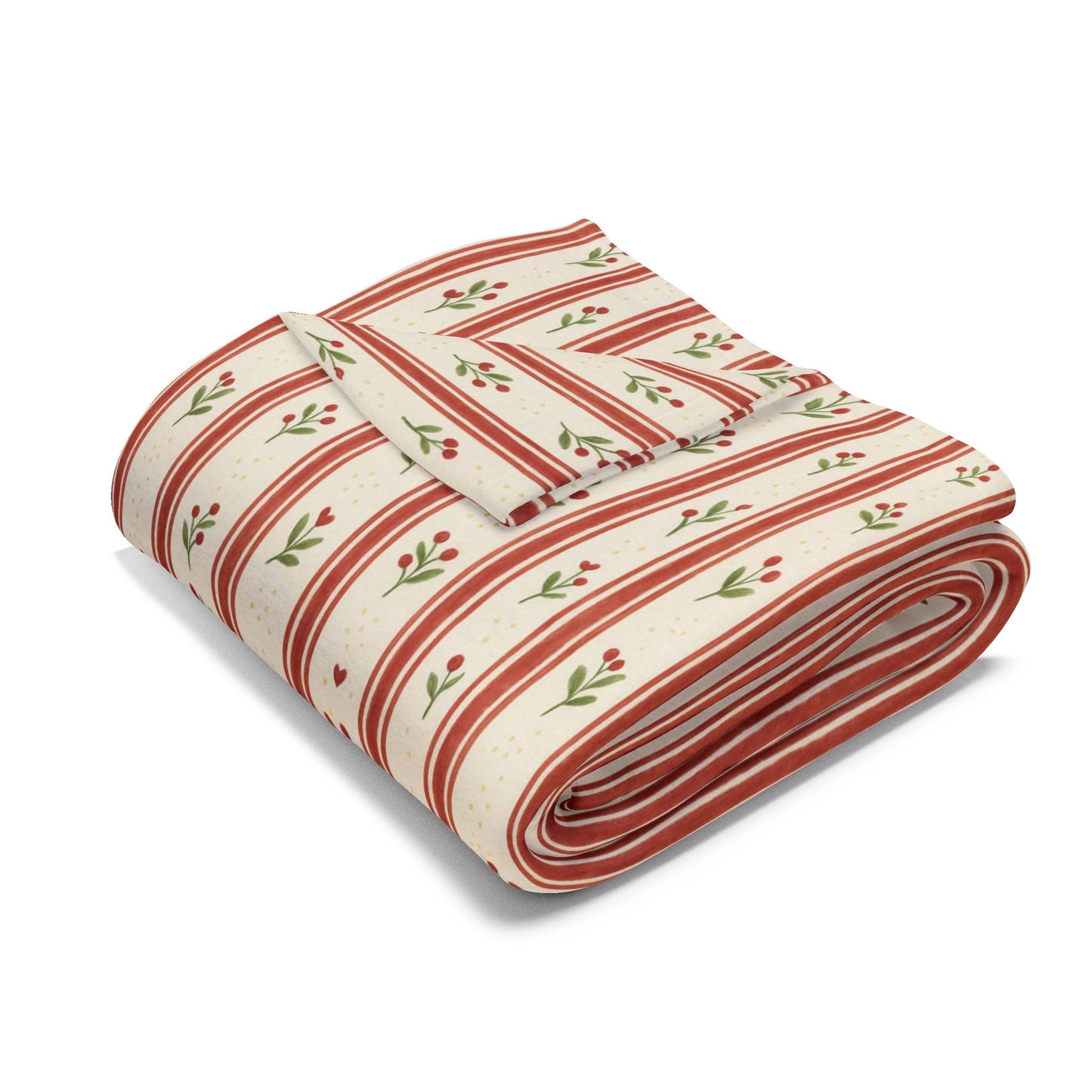 Cozy Arctic Fleece Blanket – Floral Stripe Design