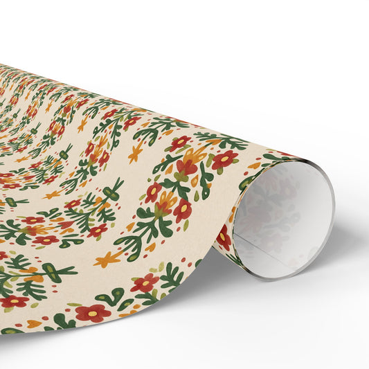 Floral Wrapping Paper, Artisan Gift Wrap, Eco-Friendly Packaging, Birthday Wrap, Holiday Gift Wrap, Vintage Pattern