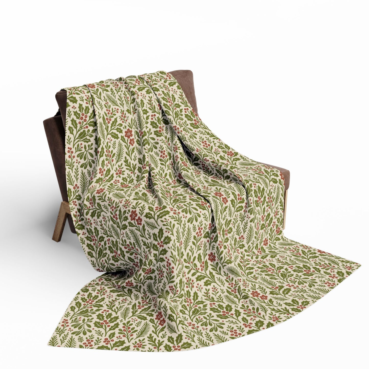 Cozy Arctic Fleece Blanket with Floral Pattern