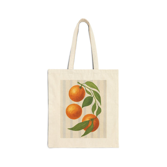 Citrus Blossom Canvas Tote Bag, Eco-Friendly Shopper, Beach Bag, Gift for Her, Reusable Grocery Tote, Summer Accessory
