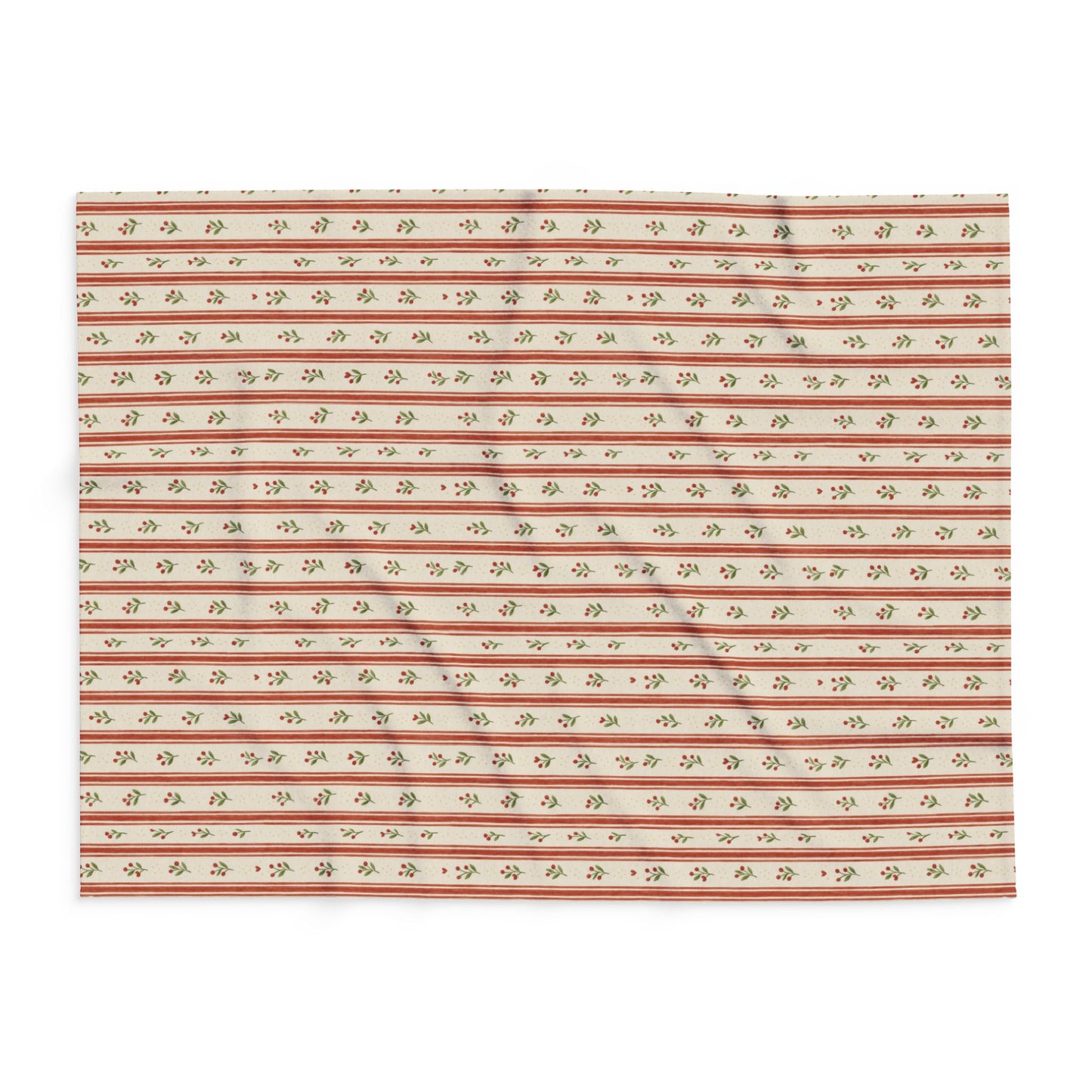 Cozy Arctic Fleece Blanket – Floral Stripe Design