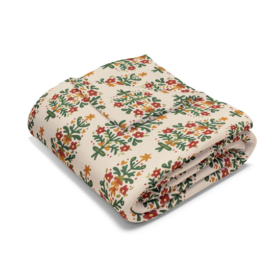 Floral Cozy Fleece Blanket - Ideal for Home Comfort and Celebrations