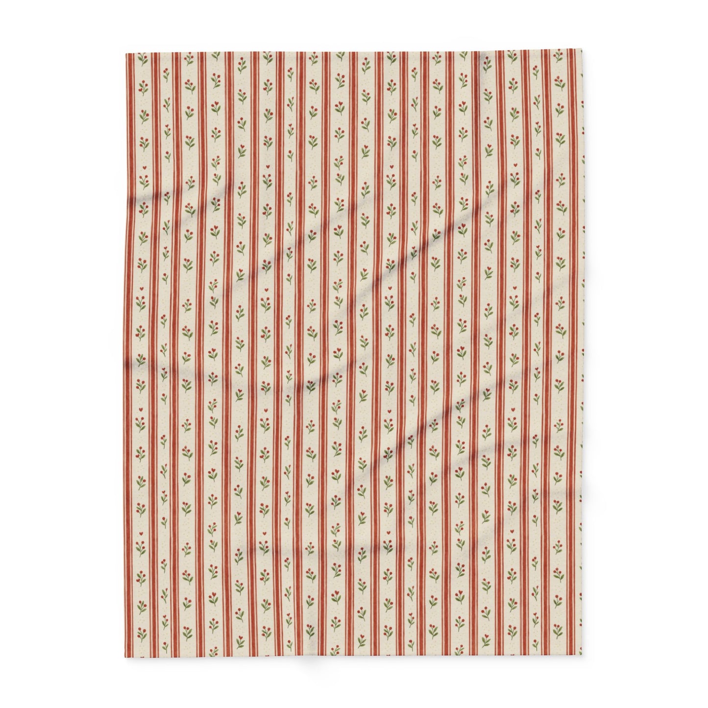 Cozy Arctic Fleece Blanket – Floral Stripe Design