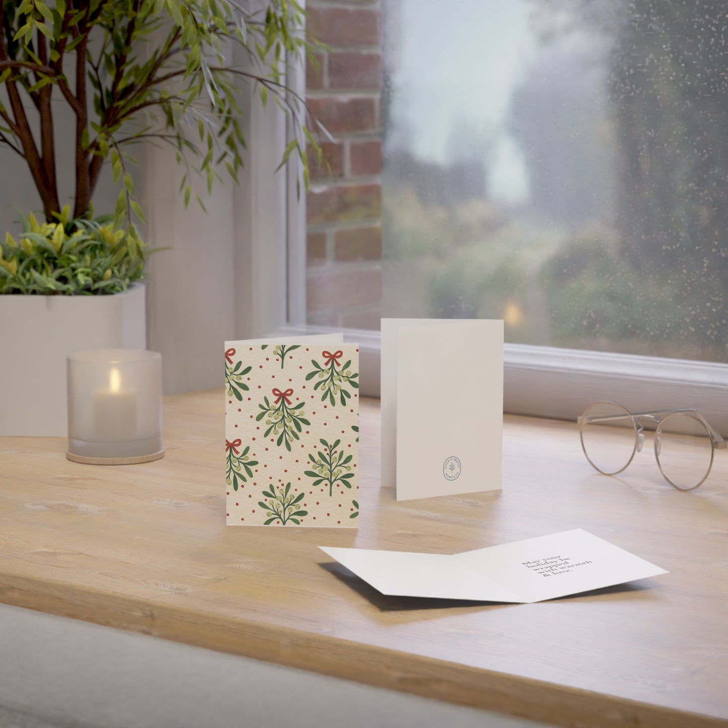 Charming Mistletoe Greeting Cards for Every Occasion | Christmas, Holiday, Thank You, Blank Cards, Festive Stationery