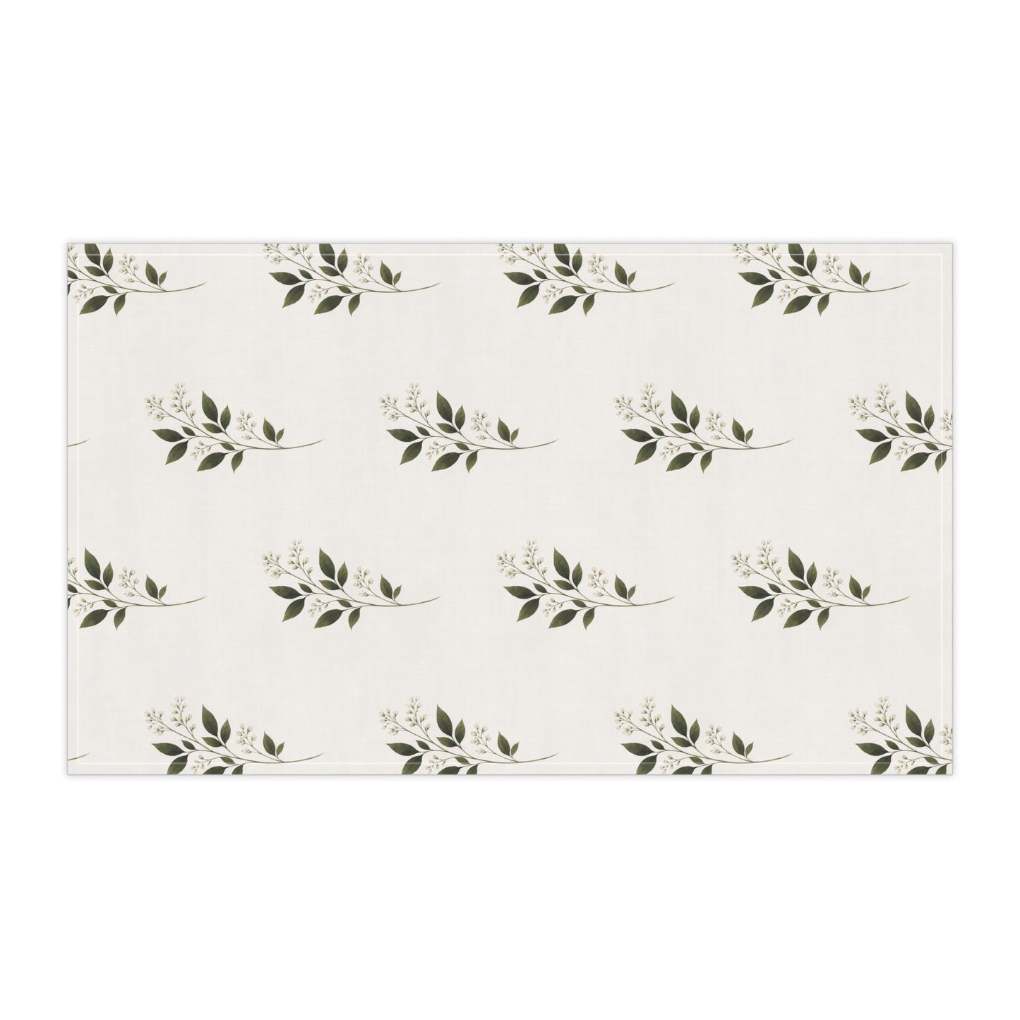 Botanical Sprig Tea Towel — Green Leaf Kitchen Towel