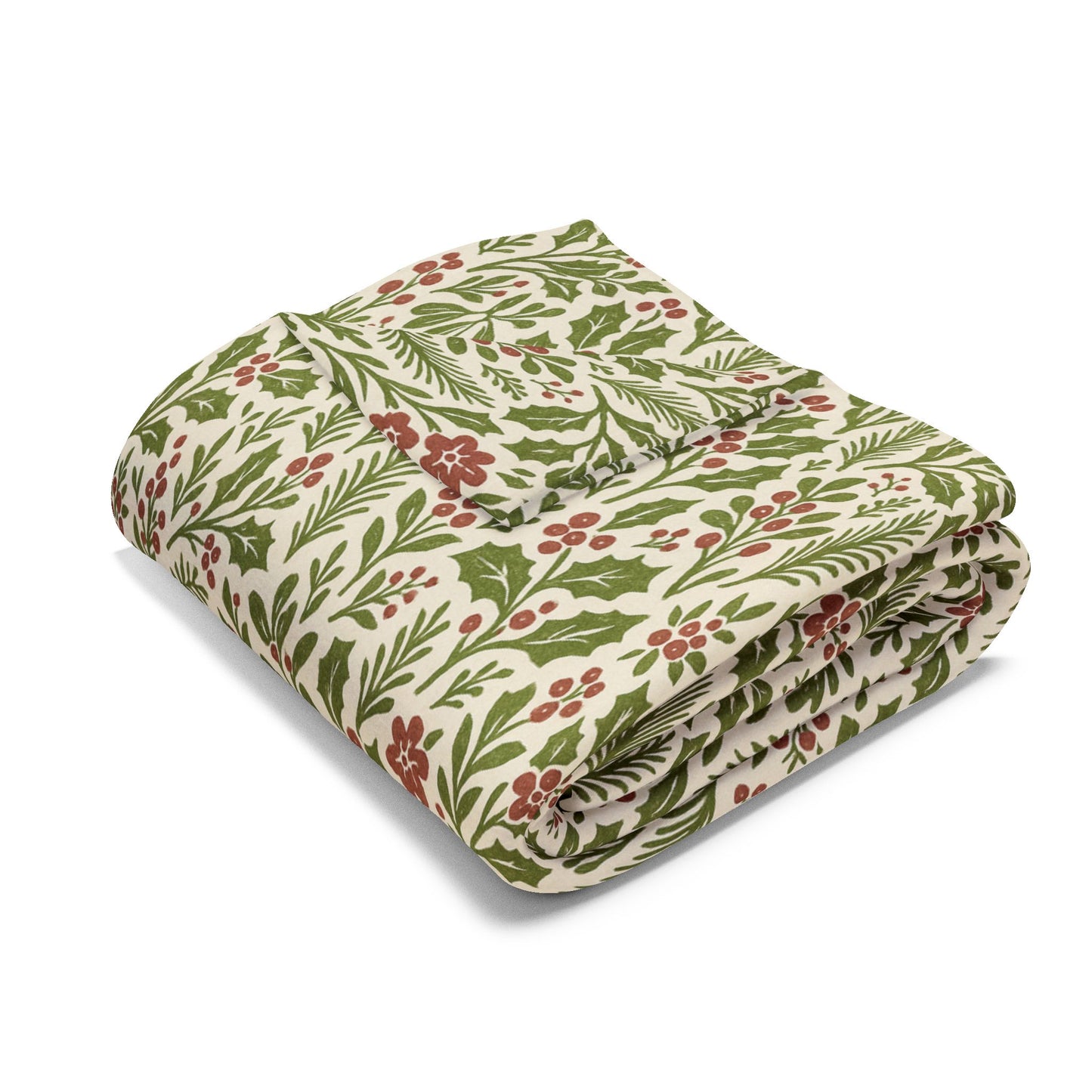 Cozy Arctic Fleece Blanket with Floral Pattern