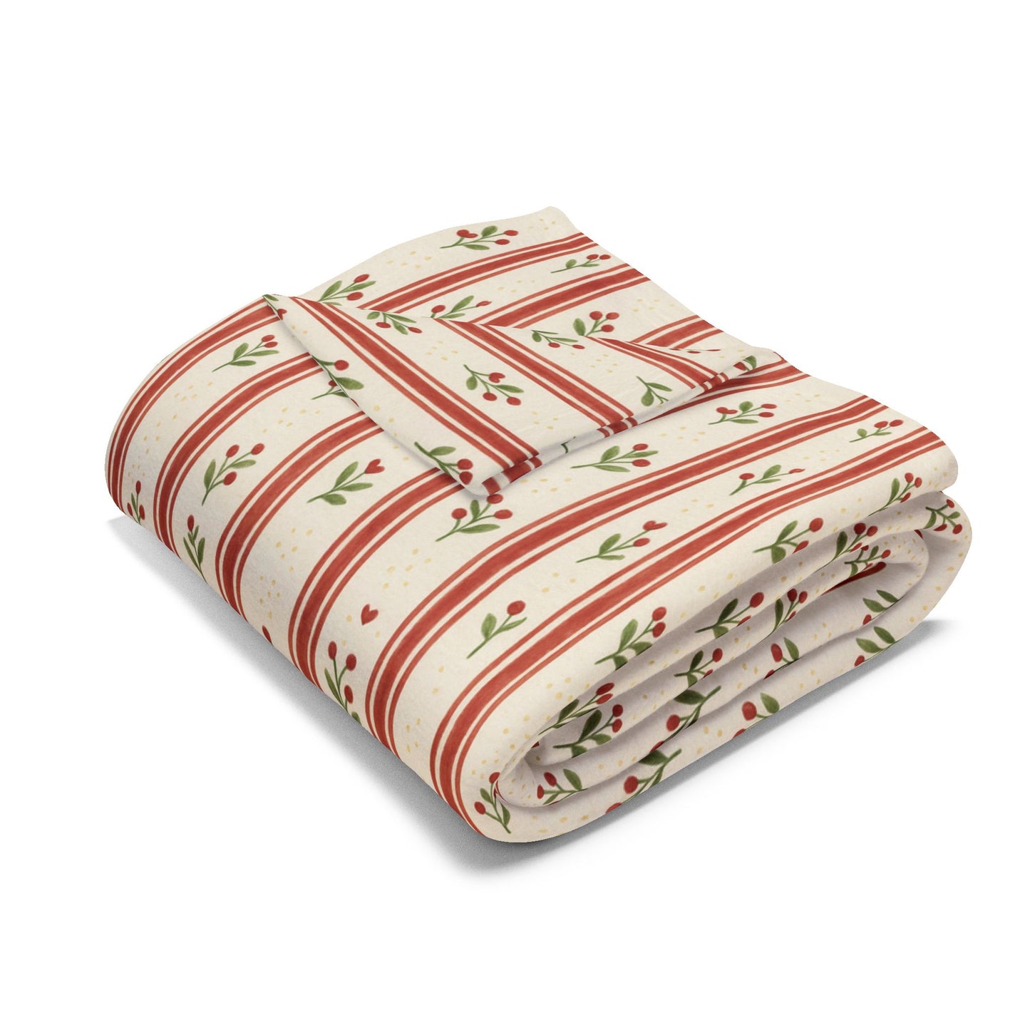 Cozy Arctic Fleece Blanket – Floral Stripe Design