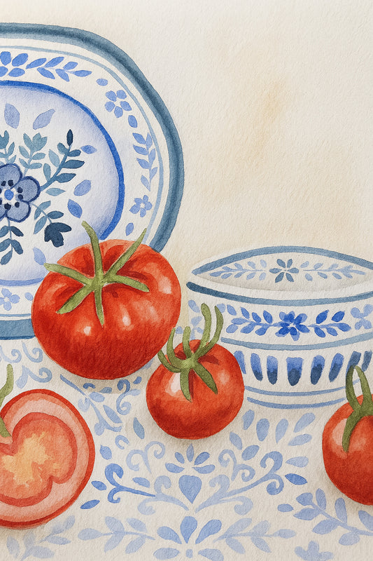 Tomato and Blue 4x6 Print
