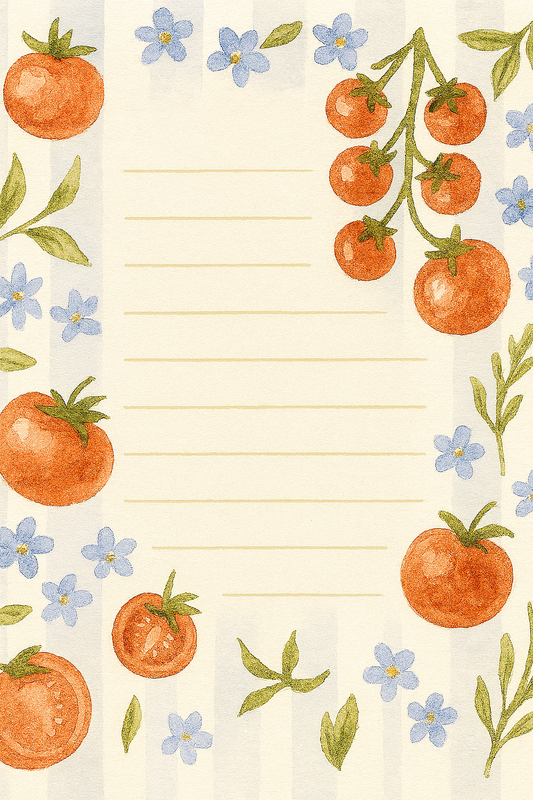 Tomato Picnic & Tomato Vine Notecard Set
