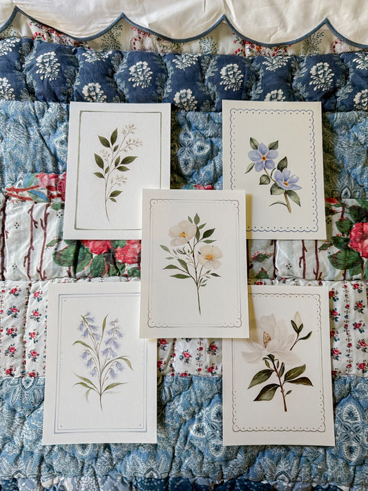 Set of 5 Botanical  5x7 Prints