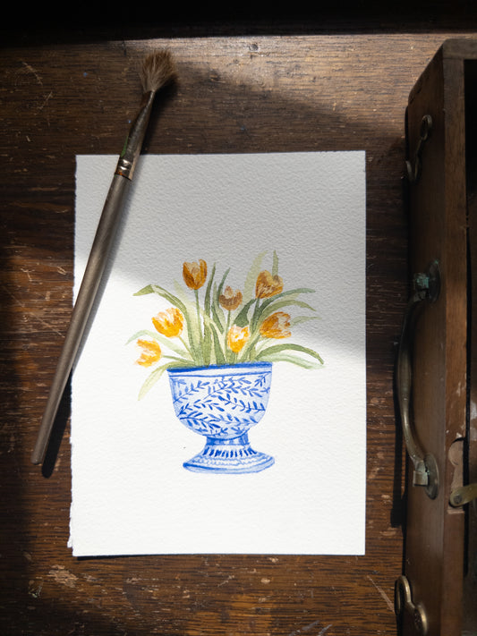 Blue Vase Collection- Tulips