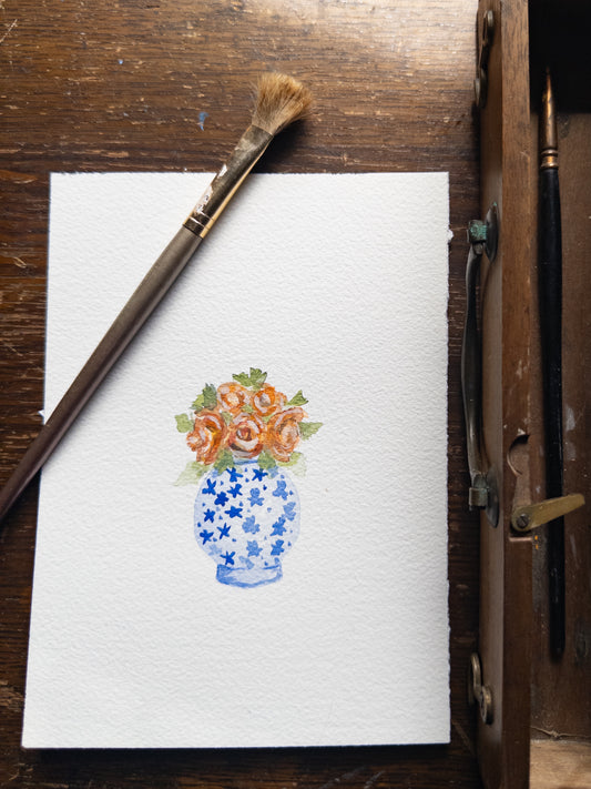 Blue Vase Collection- Roses