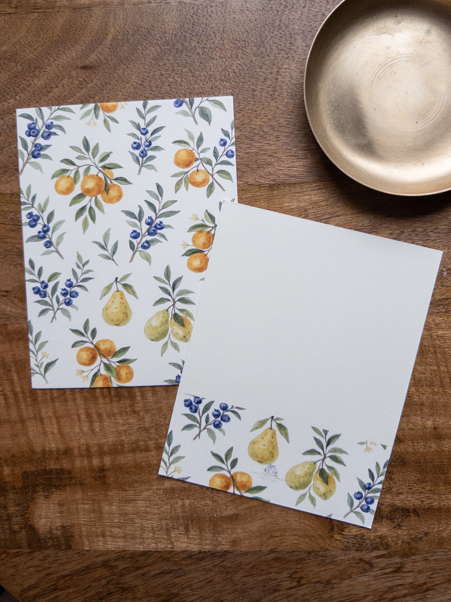 Fruit & Foliage Flat Card Set – Pack of 5