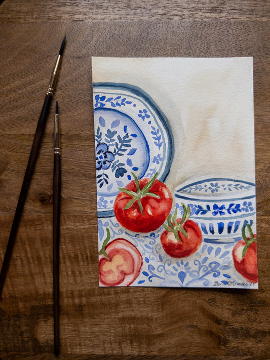 “Heirloom Tomato” – Original Watercolor Painting (5x7)