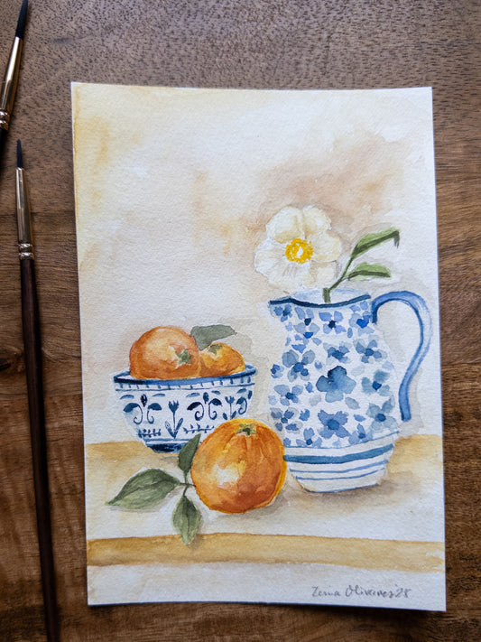 “Clementine Morning” – Original Watercolor Painting (5x7)