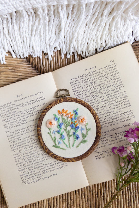 Wildflower Garden Embroidery Hoop Art – 3 Inch Original