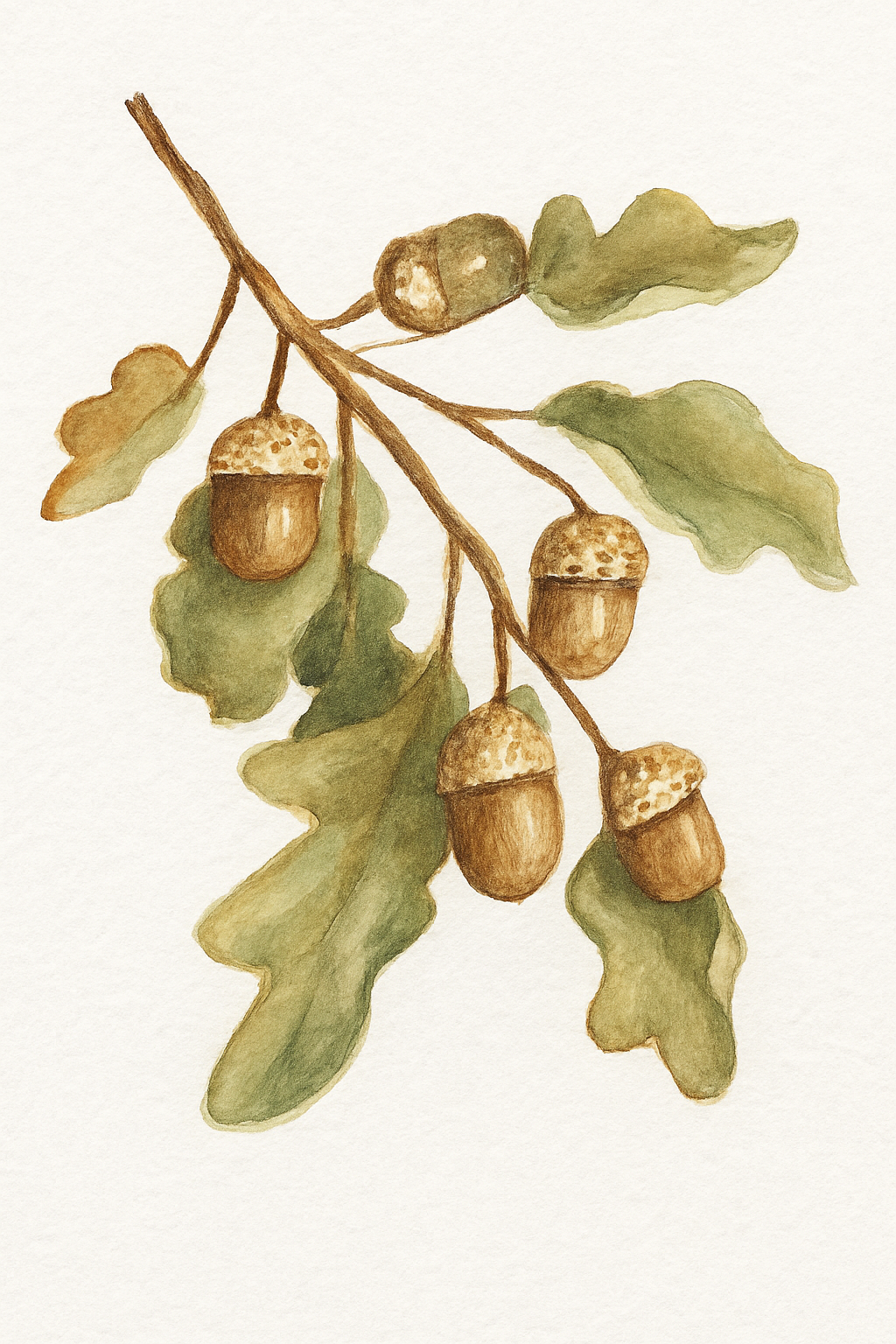 Oak & Acorns Digital Print