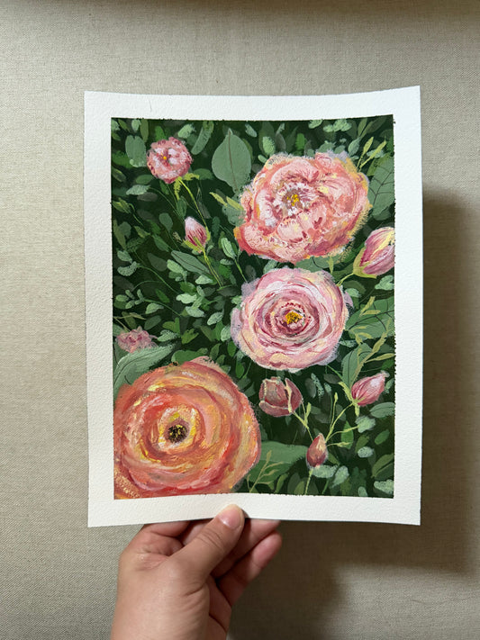 Roses in the Afternoon | Original 8x10 Painting