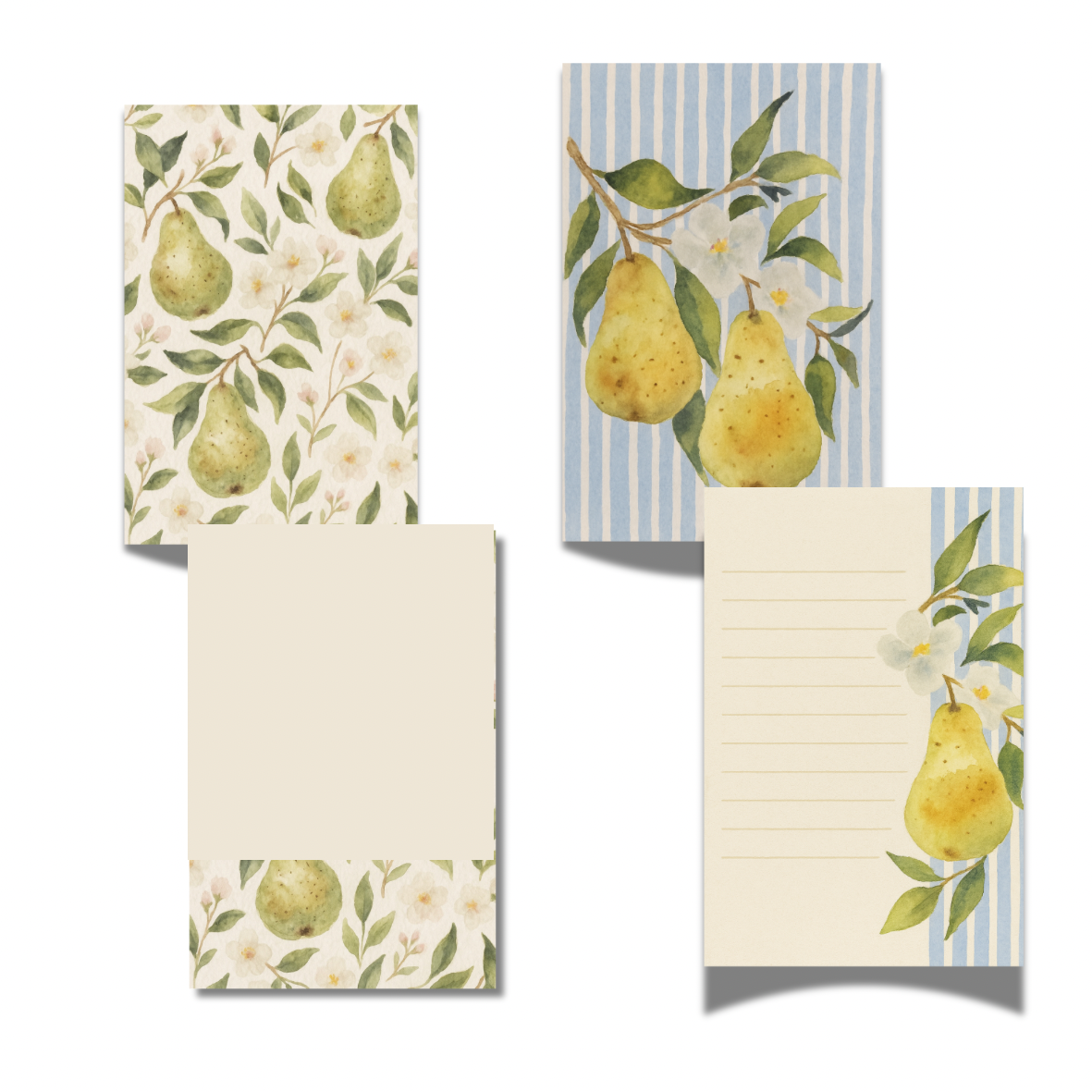 Pretty Pears Set of Note card Set (2 designs)