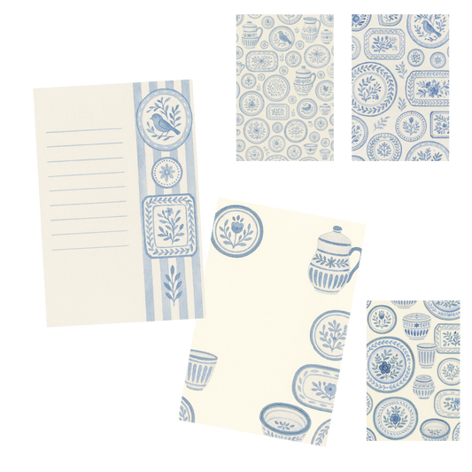 Pretty in Delft- Serena & lily Vibes- Notecard set (3 designs)