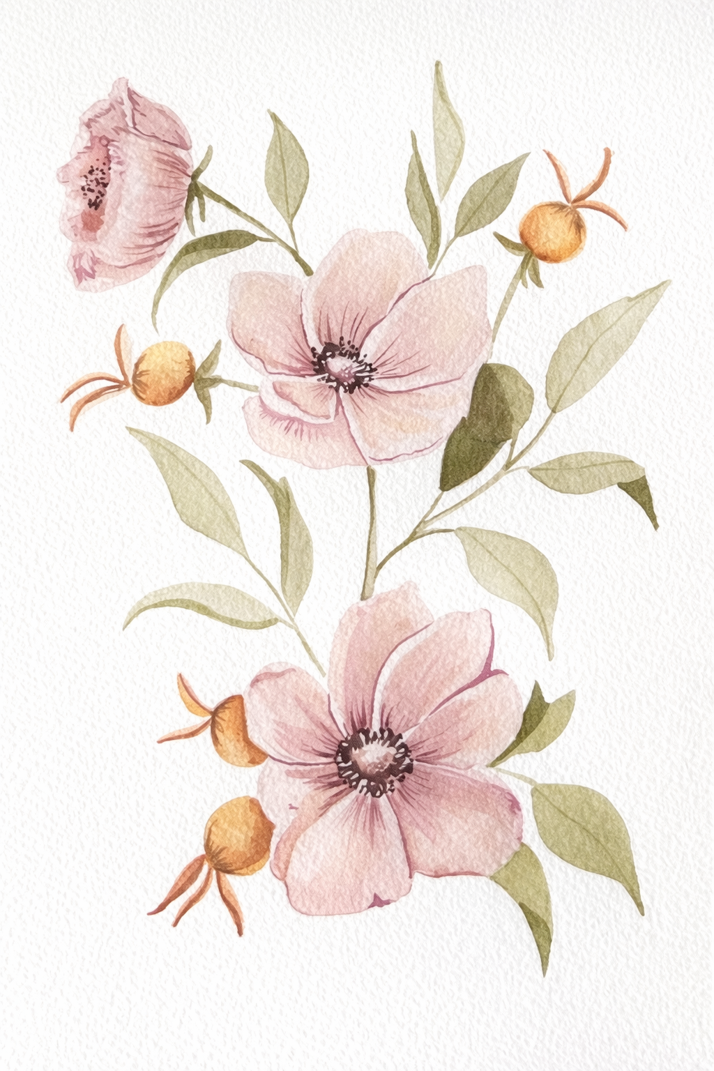 After It Bloomed – Wild Rose Botanical Watercolor Print