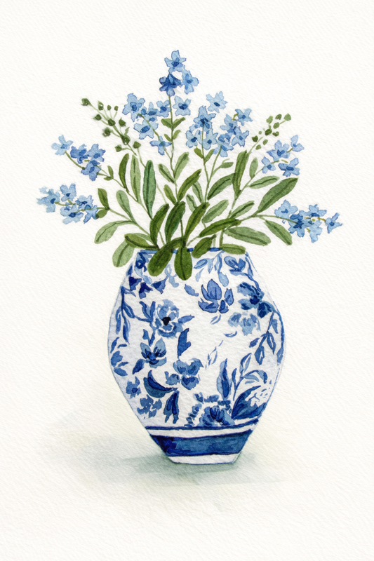 Delphinium Vase Digital Print
